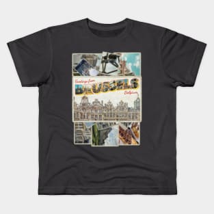 Greetings from Brussels in Belgium Vintage style retro souvenir Kids T-Shirt